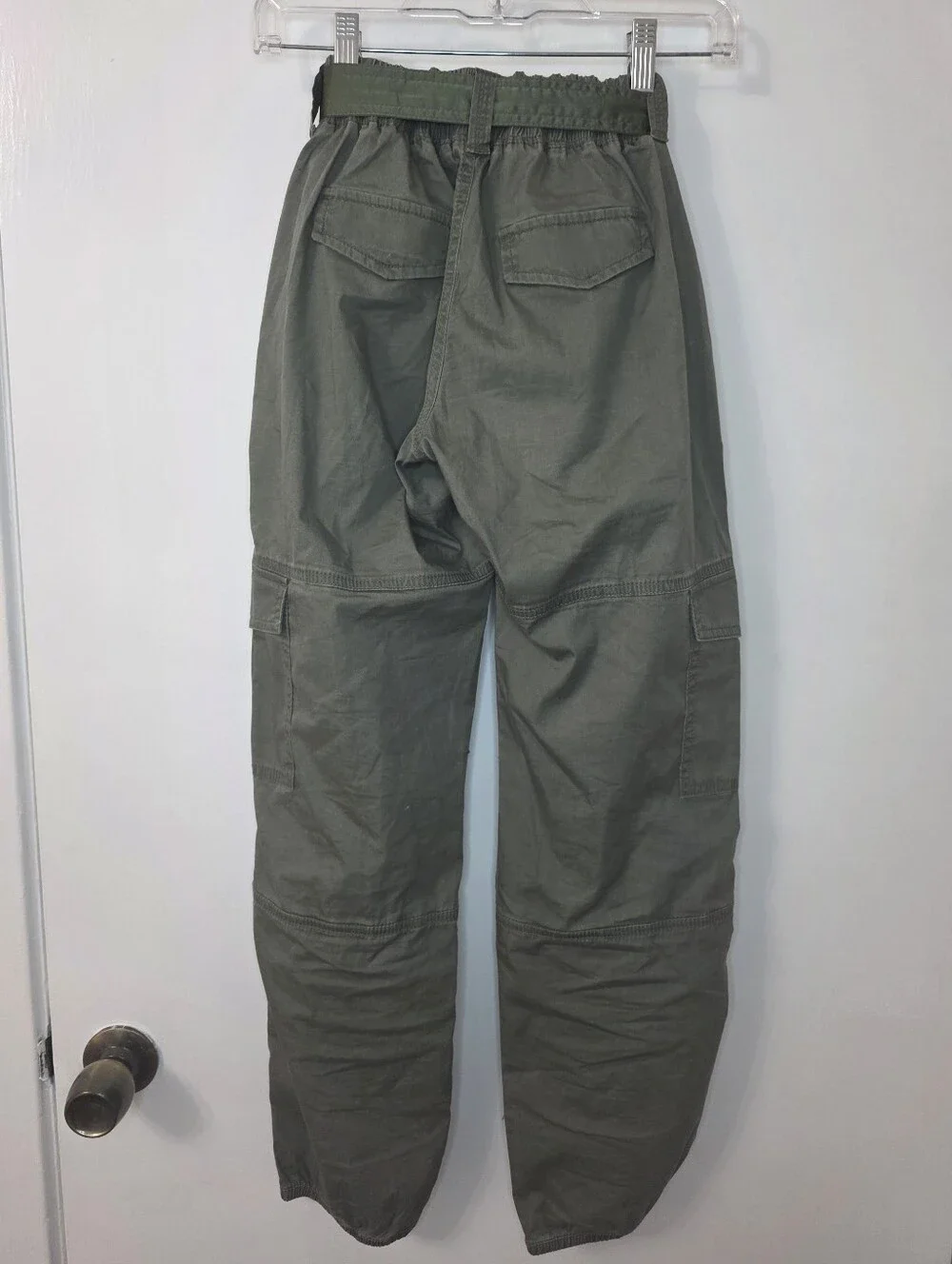 Abercrombie Kids Cargo Pants in Forest Green - Belted Waist